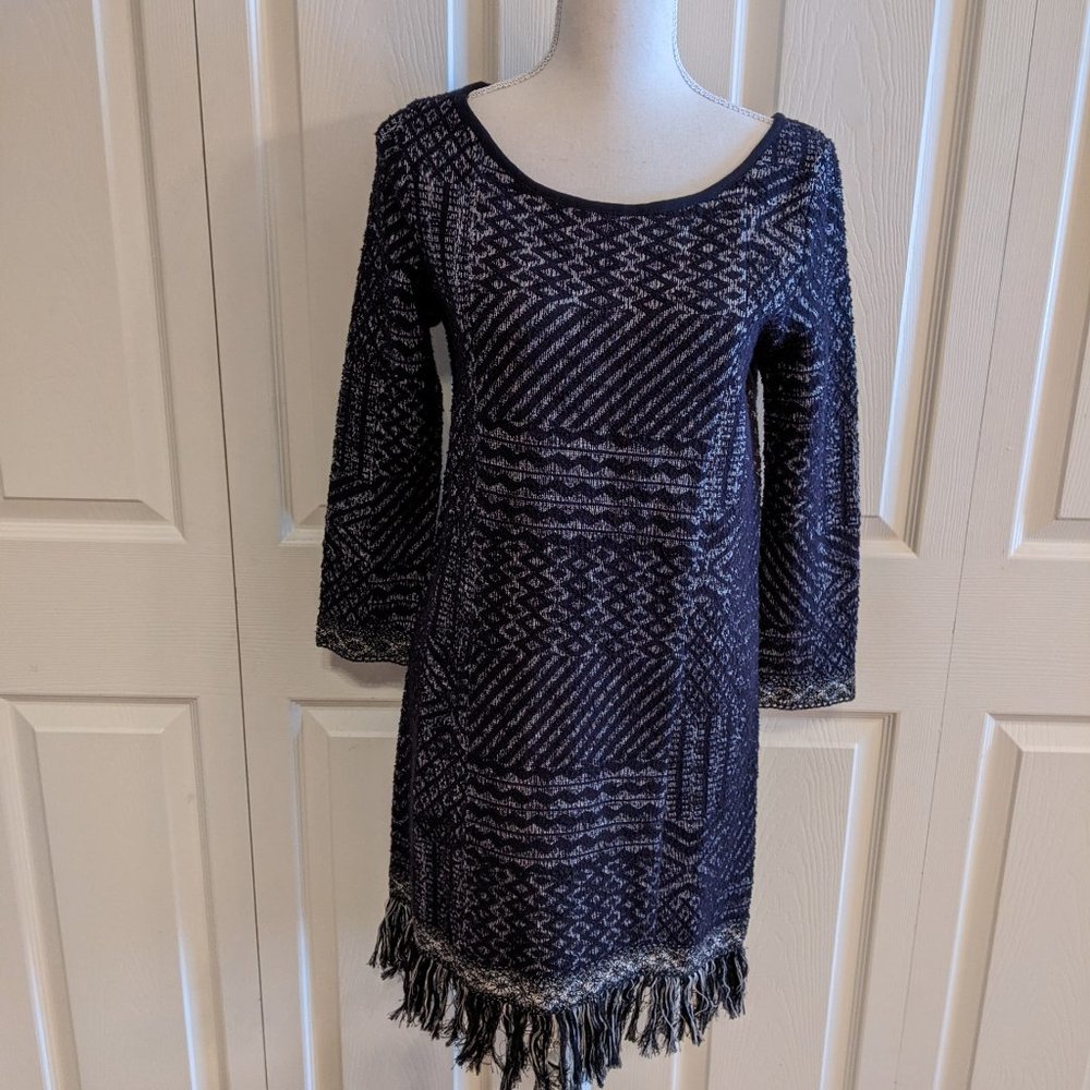 Lucky Brand Sweater Dress with Fringe Hem - Picture 3 of 8